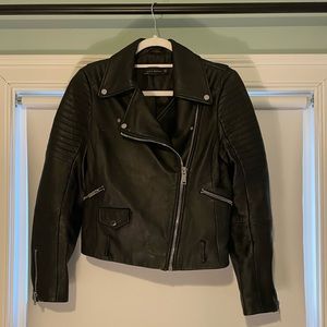Zara black leather size medium slightly cropped cute!